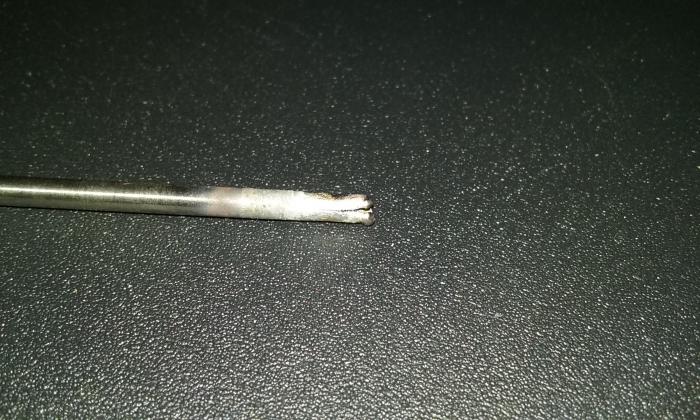 1/8" thoriated. 170 amps did this.