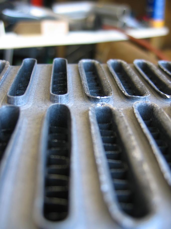 tube ends before and after "bellmouthing" (for less airflow resistance)