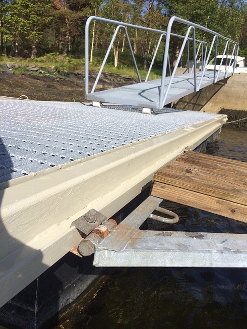 This is why we had T bars on the side of the pier. Now we can adjust the "spacers", since we dont know how big the boats will be (Renting it out)